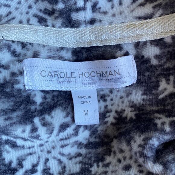 CAROLE HOCHMAN Fleece Pullover Womens Sz Medium Grey White Snowflake Holiday - Picture 7 of 7